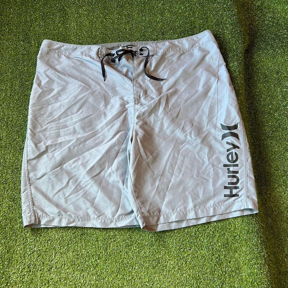 Hurley Men's Blue and Grey Swim-briefs-shorts
